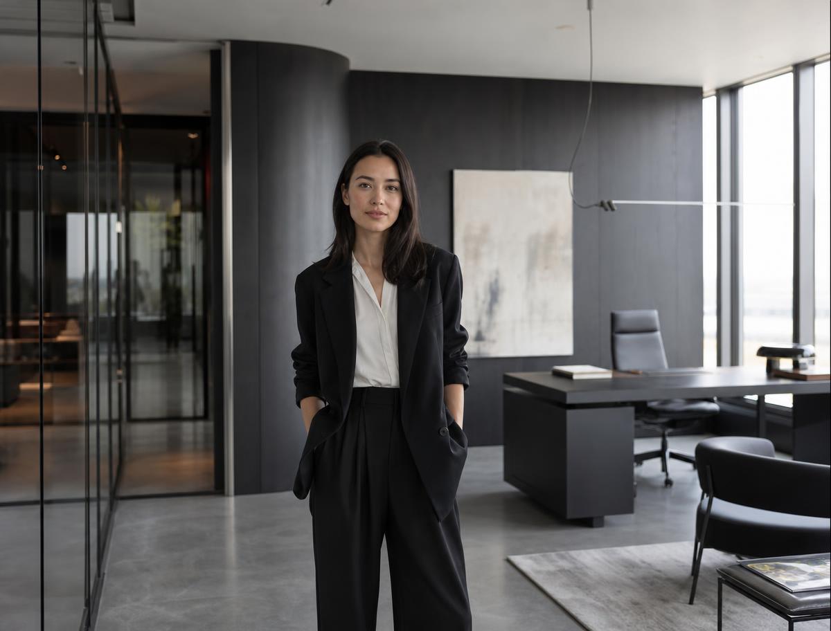 Talent dans un bureau de startup aux matériaux sombres